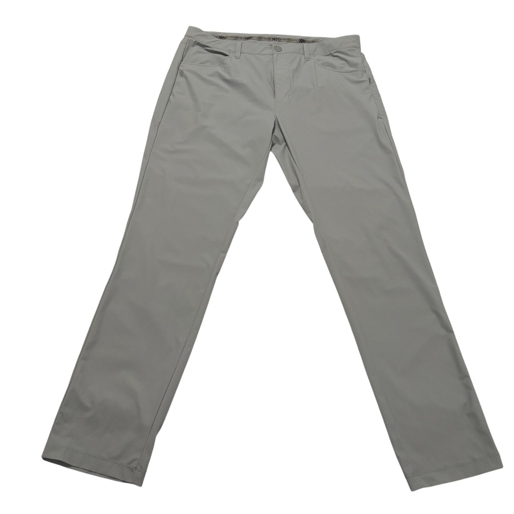 Rhone Commuter Pants Mens 36 Gray Performance Stretch Slim Straight Trousers